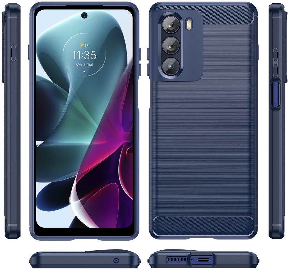 Motorola Moto G200 5G Hoesje Geborsteld TPU Back Cover Blauw afbeelding 11