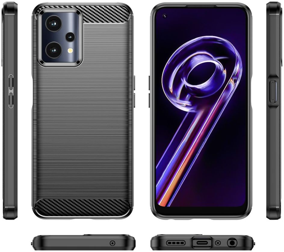 Realme 9 Pro Hoesje Geborsteld TPU Back Cover Zwart afbeelding 11