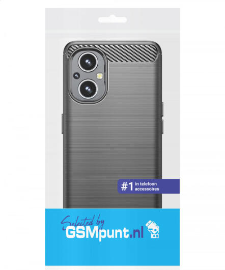 Oppo Reno 8 Lite Hoesje Geborsteld TPU Back Cover Zwart afbeelding 2