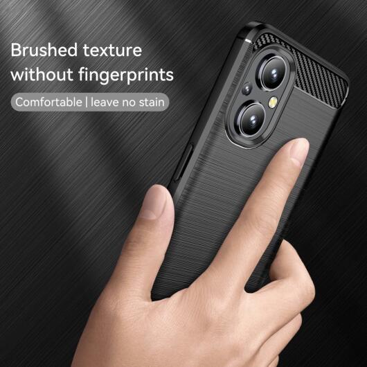 Oppo Reno 8 Lite Hoesje Geborsteld TPU Back Cover Zwart afbeelding 5