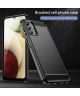 Samsung Galaxy A13 4G Hoesje Geborsteld TPU Flexibele Back Cover Zwart