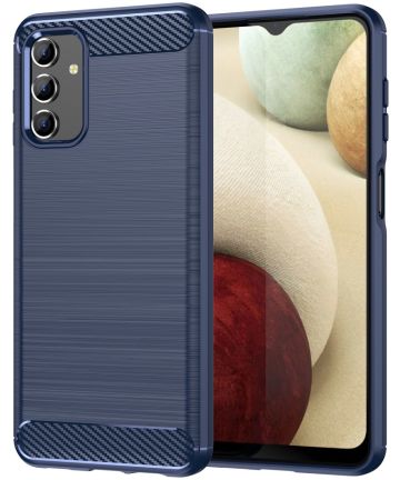 Samsung Galaxy A13 4G Hoesje Geborsteld TPU Flexibele Back Cover Blauw Hoesjes