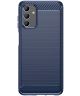 Samsung Galaxy A13 4G Hoesje Geborsteld TPU Flexibele Back Cover Blauw