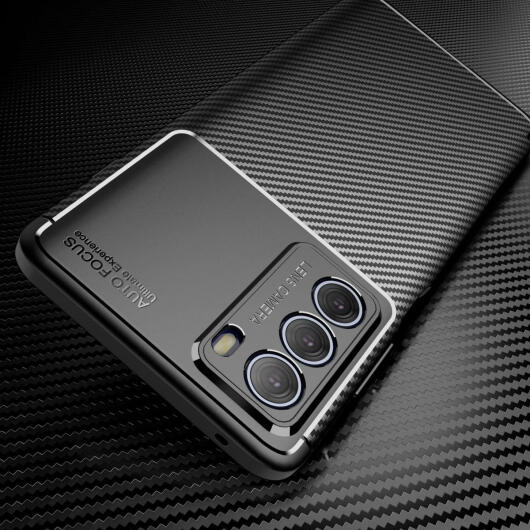Motorola Moto G200 5G Hoesje Siliconen Carbon TPU Back Cover Zwart afbeelding 7