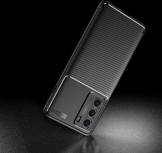 Motorola Moto G200 5G Hoesje Siliconen Carbon TPU Back Cover Zwart afbeelding 9