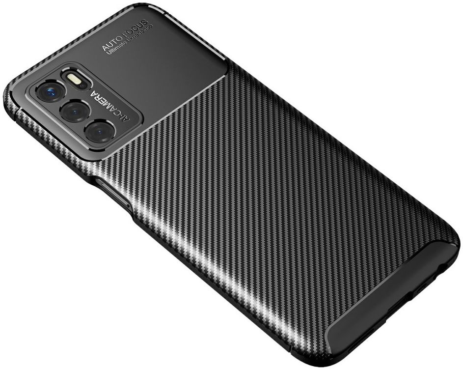 Oppo A16s/A16/Oppo A54S Hoesje Siliconen Carbon TPU Back Cover Zwart afbeelding 5