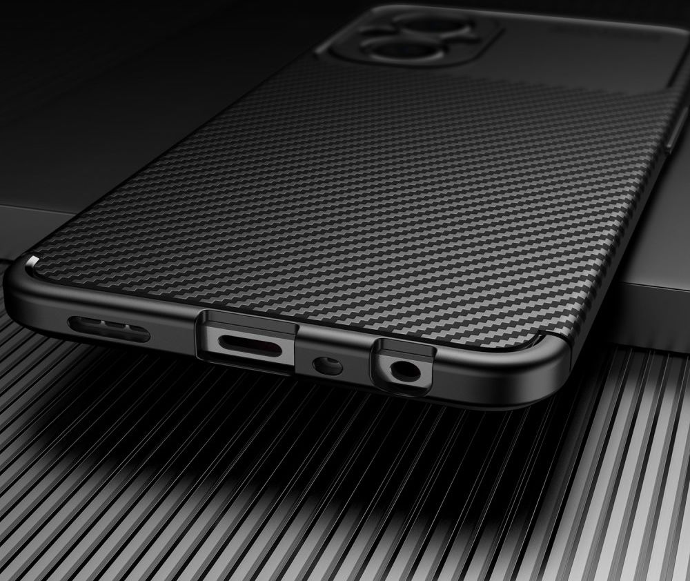 Oppo Reno 8 Lite Hoesje Siliconen Carbon TPU Back Cover Zwart afbeelding 7