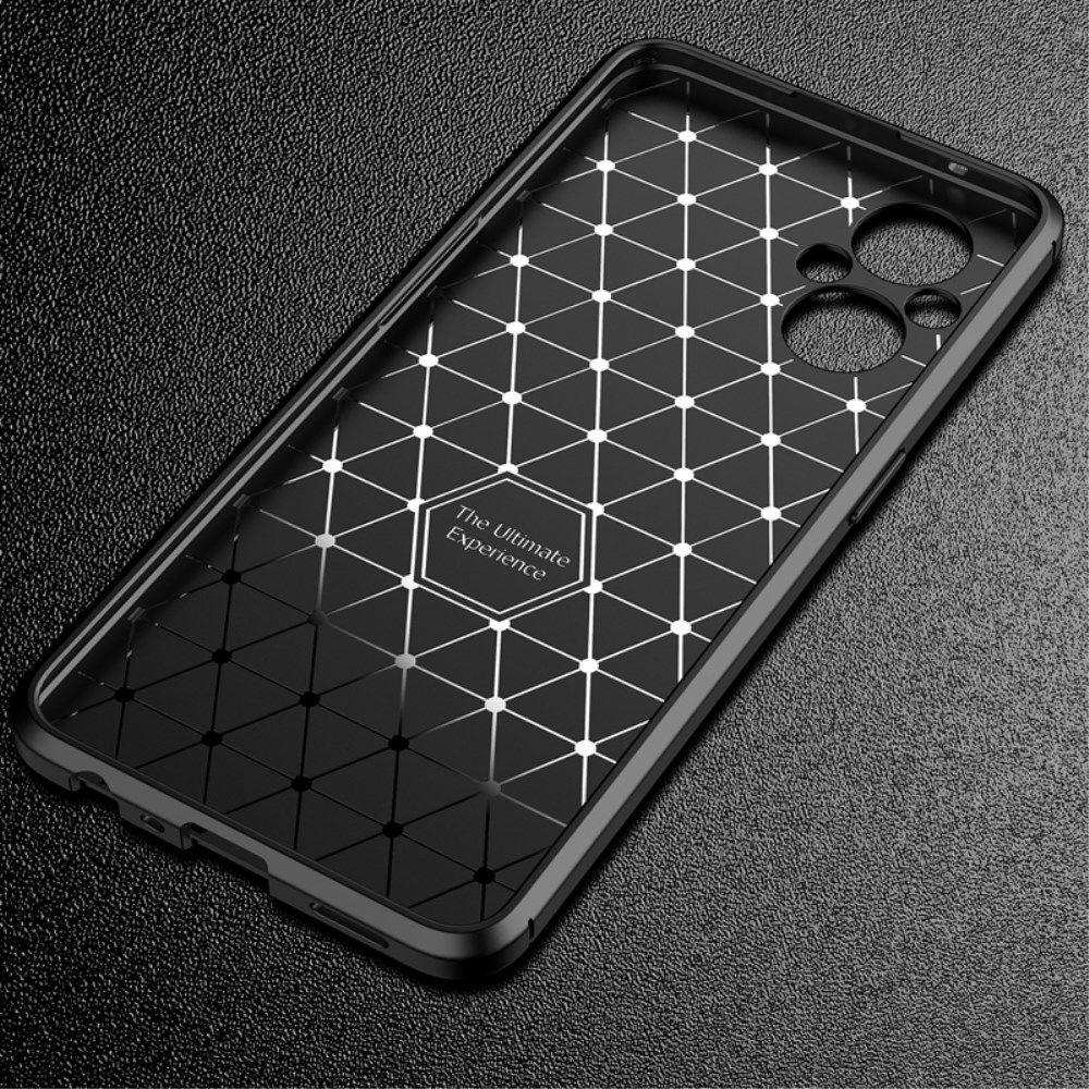 Oppo Reno 8 Lite Hoesje Siliconen Carbon TPU Back Cover Zwart afbeelding 8