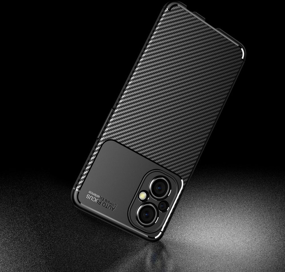 Oppo Reno 8 Lite Hoesje Siliconen Carbon TPU Back Cover Zwart afbeelding 9