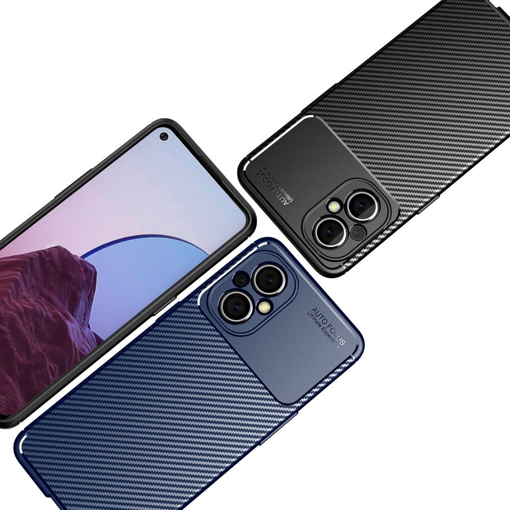 Oppo Reno 8 Lite Hoesje Siliconen Carbon TPU Back Cover Zwart afbeelding 10