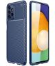 Samsung Galaxy A13 4G Hoesje Siliconen Carbon TPU Back Cover Blauw