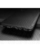 Samsung Galaxy M32 Hoesje Siliconen Carbon TPU Back Cover Zwart