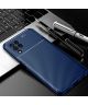 Samsung Galaxy M32 Hoesje Siliconen Carbon TPU Back Cover Blauw