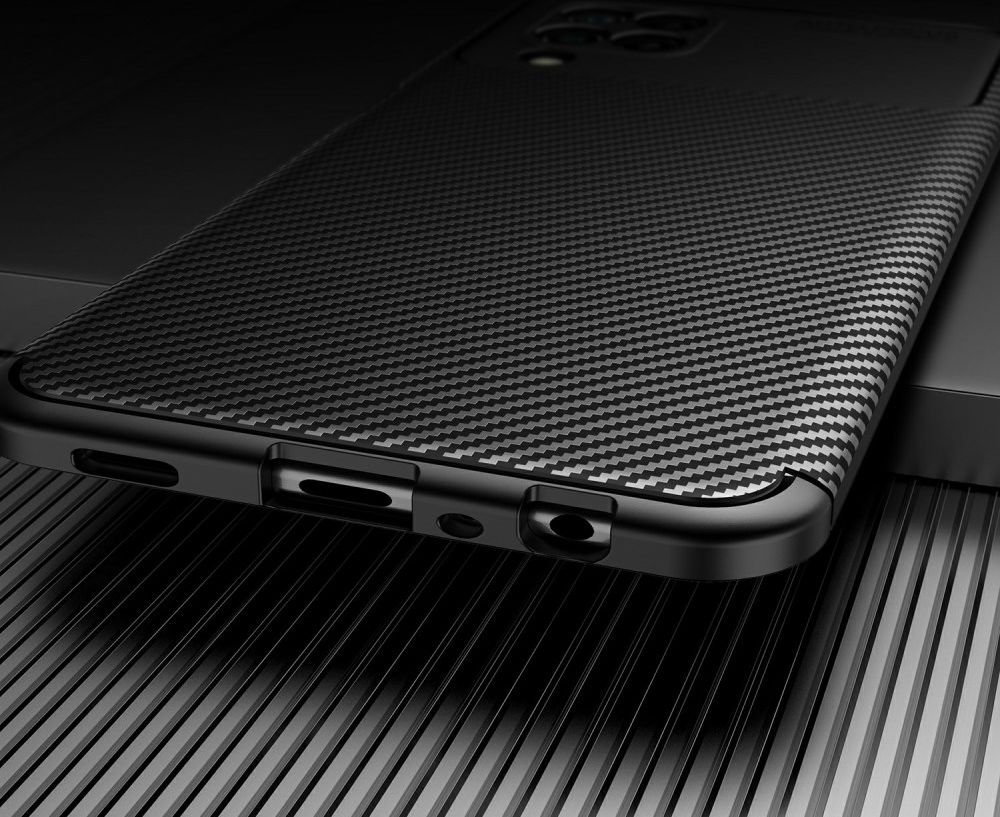 Samsung Galaxy M32 Hoesje Siliconen Carbon TPU Back Cover Blauw afbeelding 7