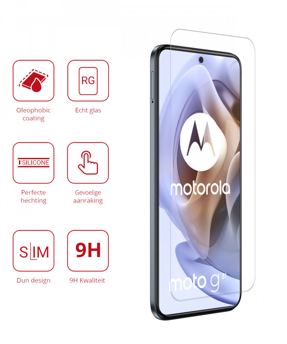 Rosso Motorola Moto G31 / G41 9H Tempered Glass Screen Protector afbeelding 2