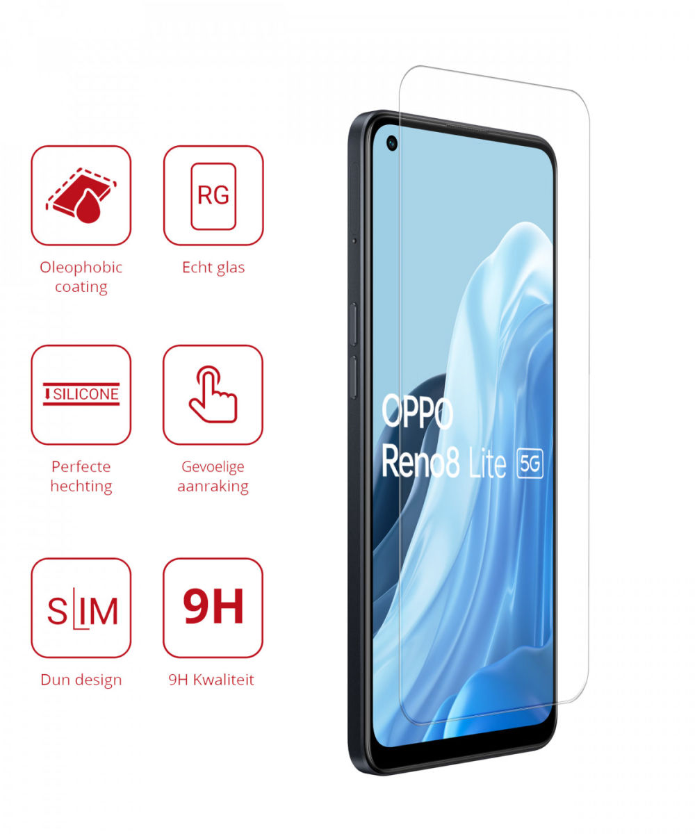 Rosso Oppo Reno 8 Lite 9H Tempered Glass Screen Protector afbeelding 2