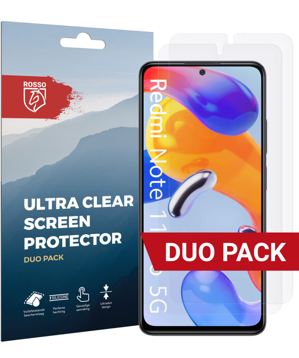 Rosso Xiaomi Redmi Note 11 Pro 5G Ultra Clear Screenprotector Duo Pack afbeelding 1