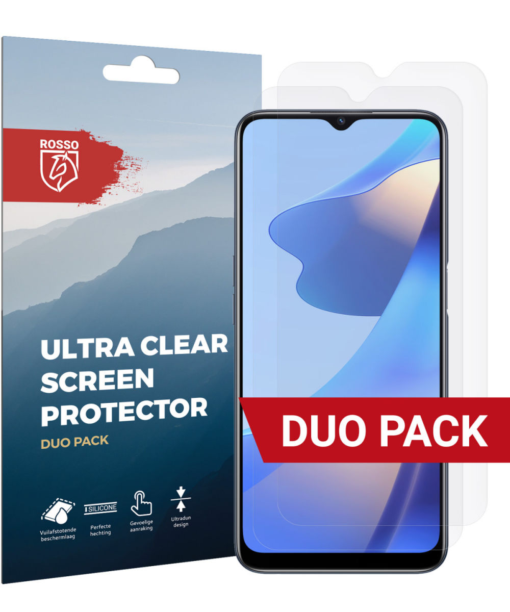 Rosso Oppo A16/A16s/Oppo A54S Ultra Clear Screen Protector Duo Pack afbeelding 1
