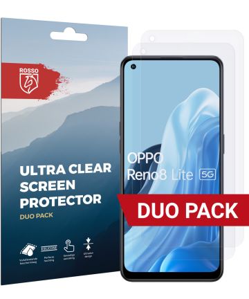 Rosso Oppo Reno 8 Lite Ultra Clear Screen Protector Duo Pack Screen Protectors
