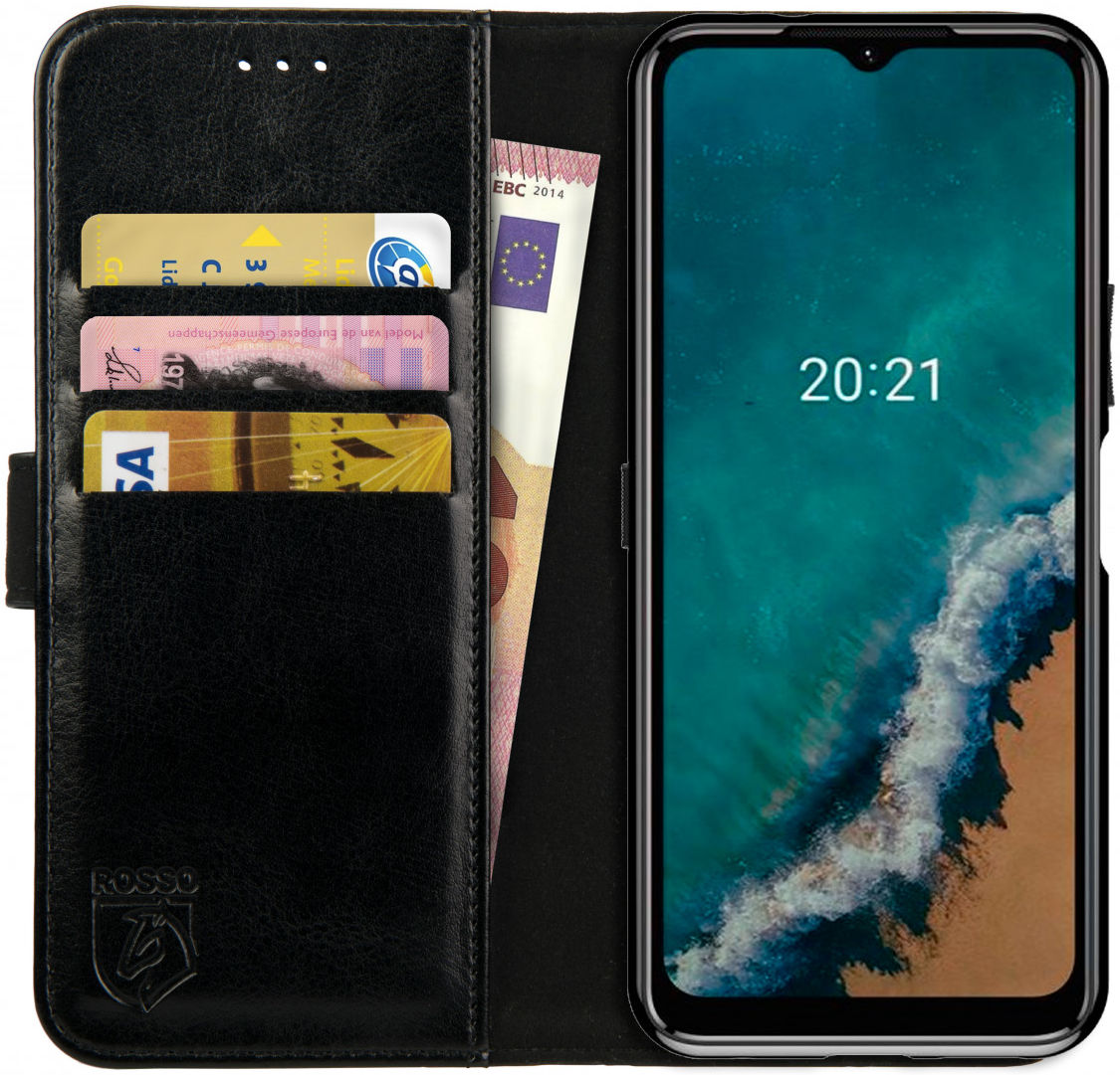 Rosso Element Nokia G50 Hoesje Book Cover Wallet Zwart afbeelding 1