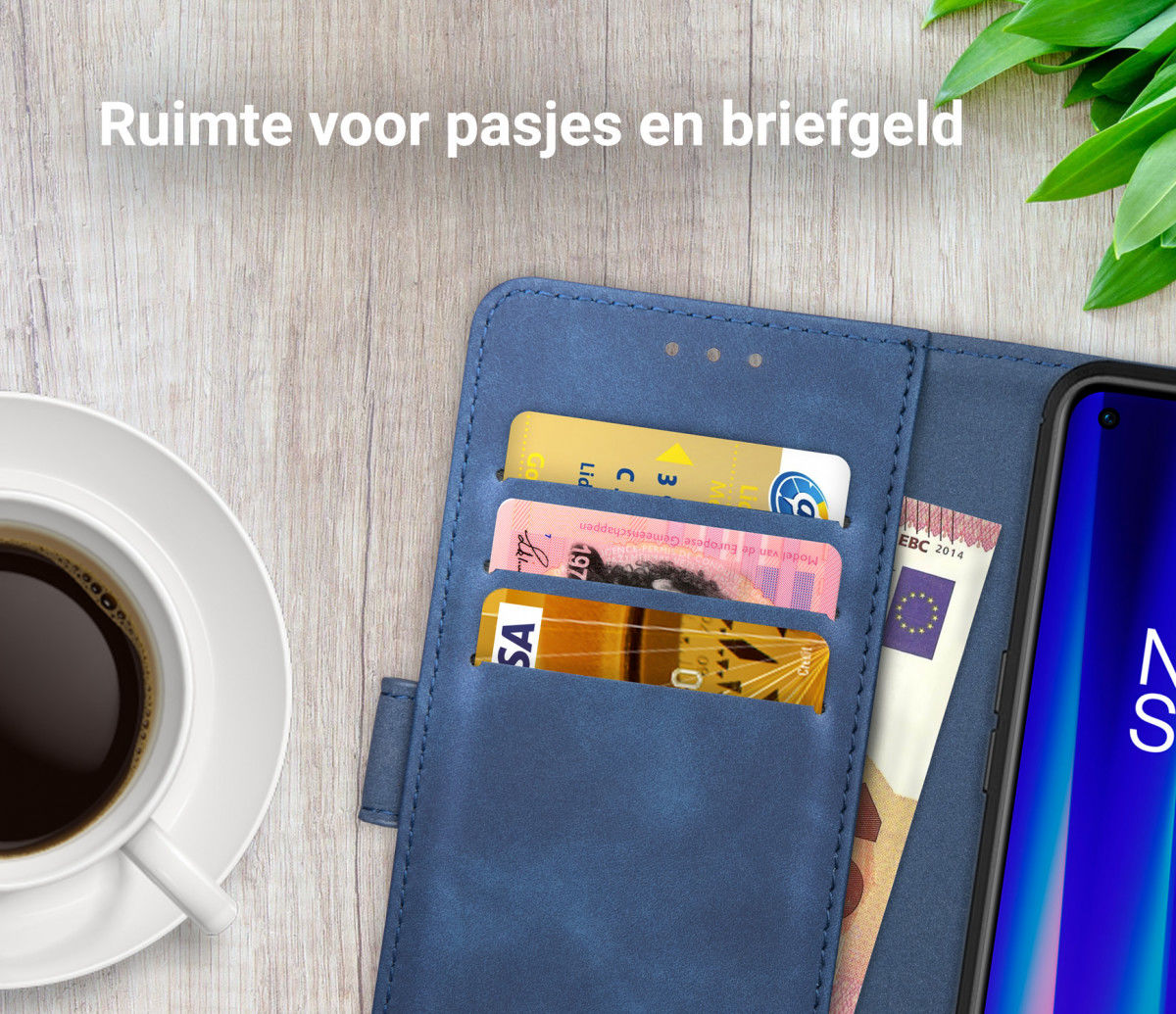 Rosso Element OnePlus Nord CE 2 5G Hoesje Book Cover Wallet Blauw afbeelding 10