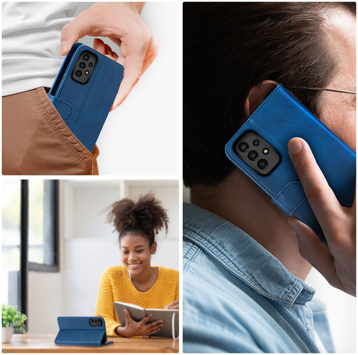 Rosso Element Samsung Galaxy A13 4G Hoesje Book Cover Blauw afbeelding 6