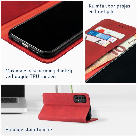 Rosso Element Samsung Galaxy A13 4G Hoesje Book Cover Rood afbeelding 4