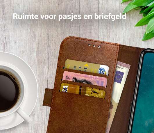 Rosso Element Nokia G50 Hoesje Book Cover Wallet Bruin afbeelding 6