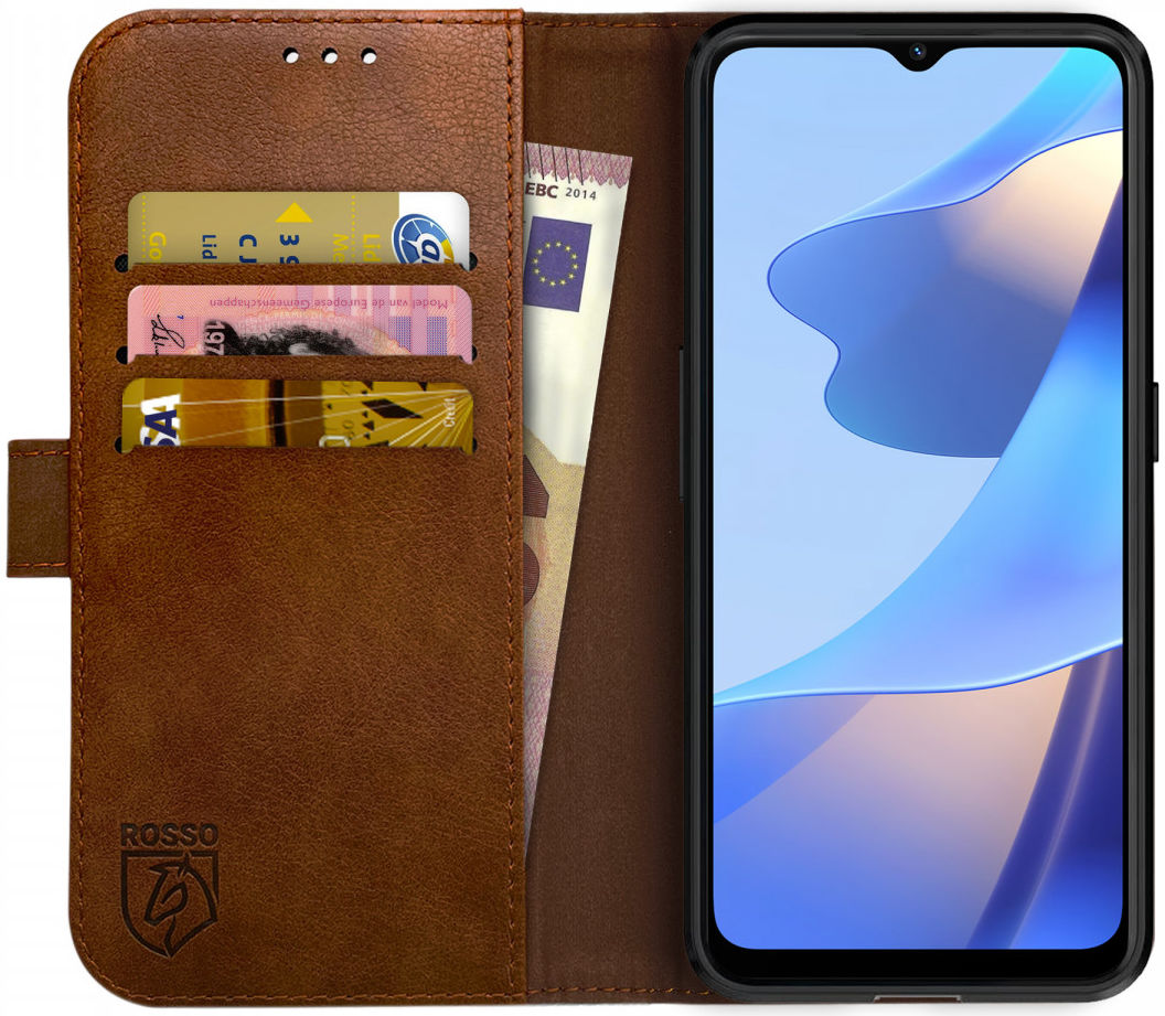 Rosso Element Oppo A16 / A16s / A54s Hoesje Book Cover Wallet Bruin afbeelding 1