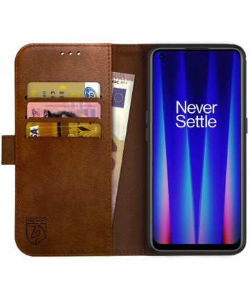 Rosso Element OnePlus Nord CE 2 5G Hoesje Book Cover Wallet Bruin Hoesjes