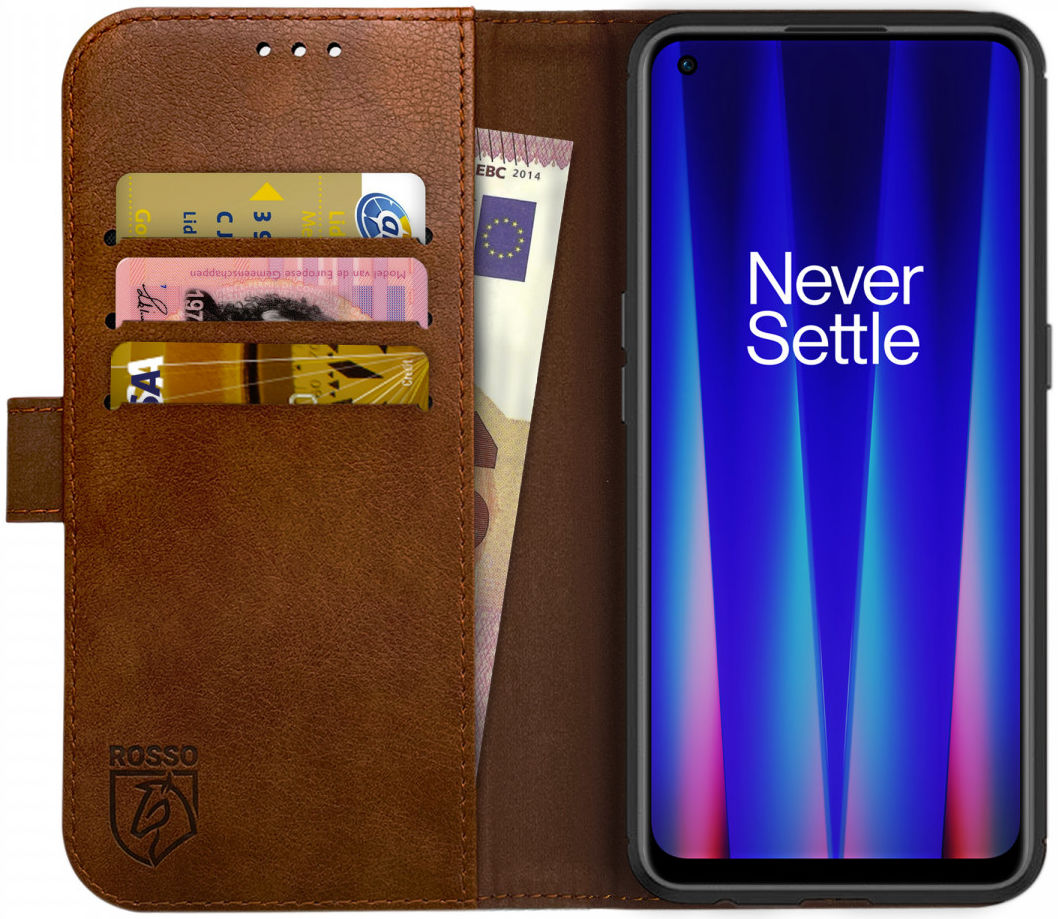Rosso Element OnePlus Nord CE 2 5G  Hoesje Book Cover Wallet Bruin afbeelding 1