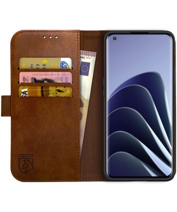 Rosso Element OnePlus 10 Pro Hoesje Book Cover Wallet Bruin Hoesjes