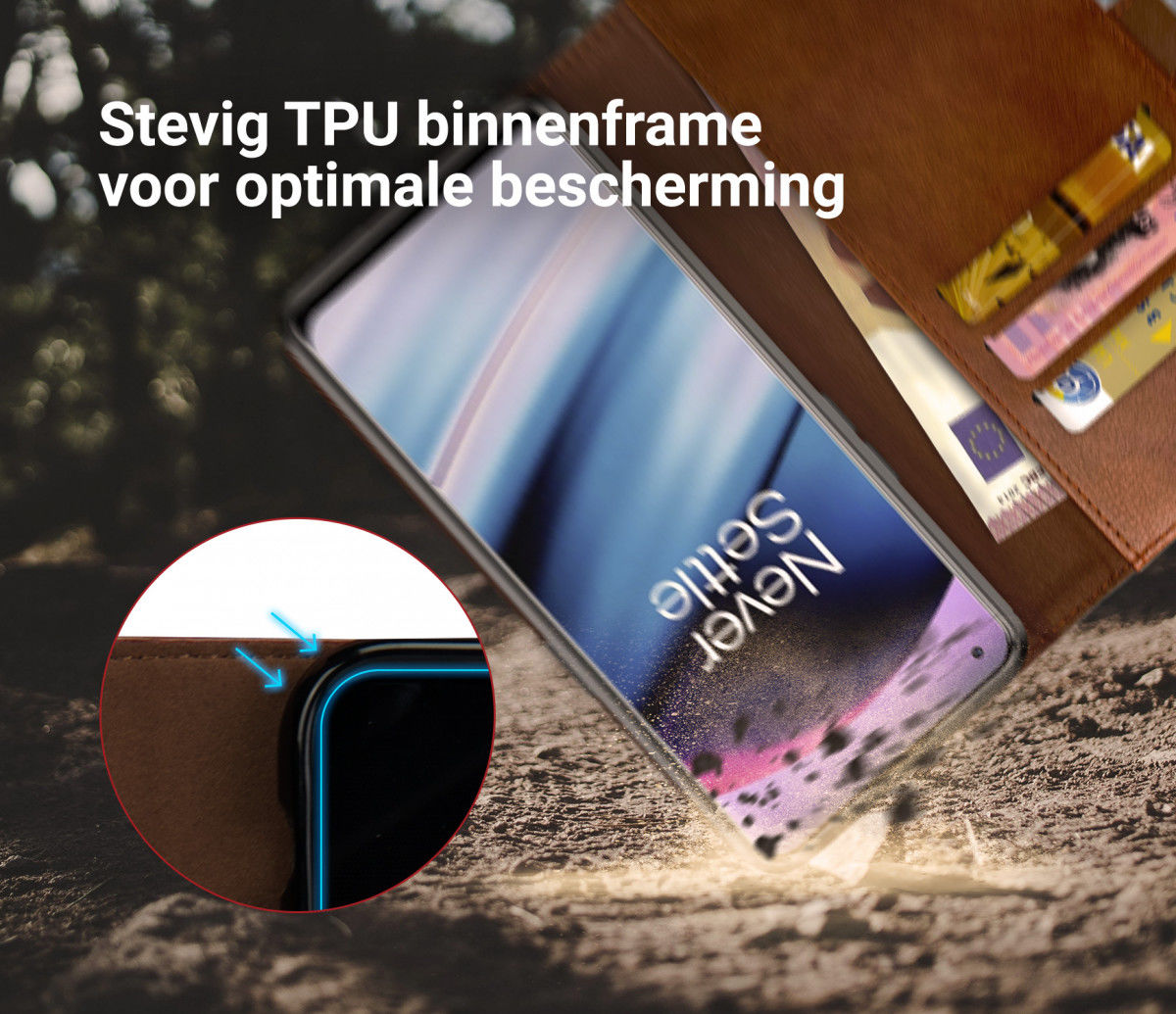 Rosso Element Oppo Reno 8 Lite Hoesje Book Cover Wallet Bruin afbeelding 5