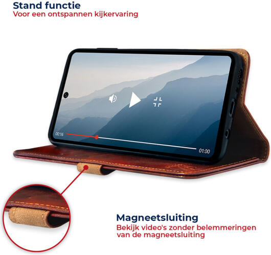 Rosso Element Oppo Reno 8 Lite Hoesje Book Cover Wallet Bruin afbeelding 4