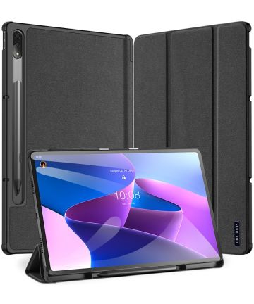 Dux Ducis Domo Lenovo Tab P12 Pro Hoes Tri-Fold Book Case Zwart Hoesjes