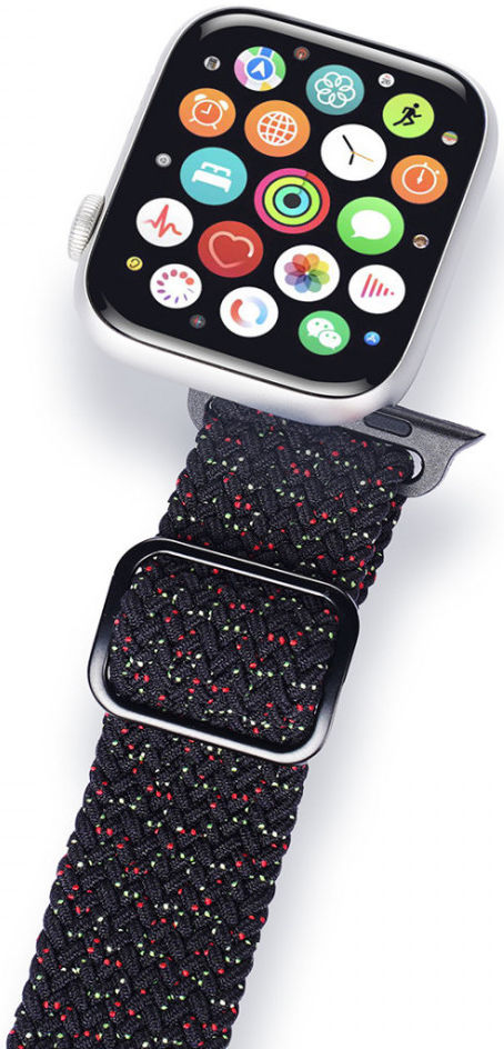 Dux Ducis Gevlochten Apple Watch 1-9/SE/Ultra 49/45/44/42MM Band Zwart afbeelding 2