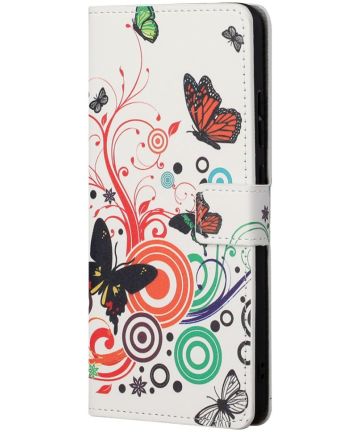 Samsung Galaxy A13 4G Hoesje Portemonnee Book Case Butterfly Print Hoesjes