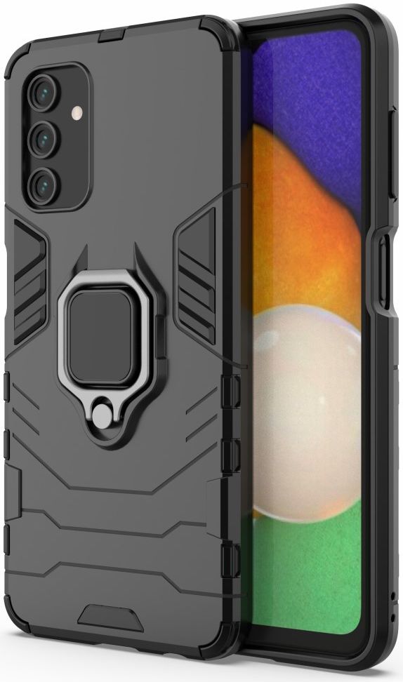 Samsung Galaxy A13 4G Hoesje Metalen Magnetische Ring Kickstand Zwart afbeelding 2