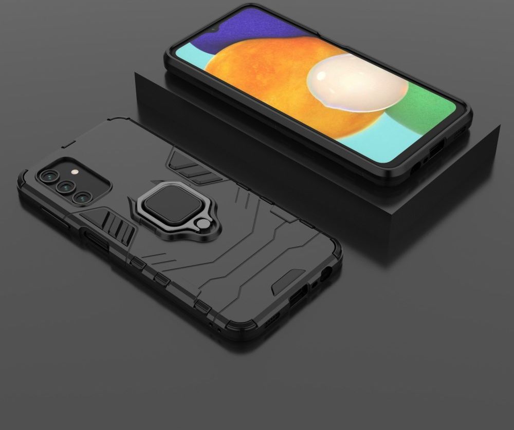 Samsung Galaxy A13 4G Hoesje Metalen Magnetische Ring Kickstand Zwart afbeelding 7