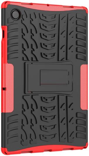 Samsung Galaxy Tab A8 Hoes Hybride Back Cover met Kickstand Rood afbeelding 3
