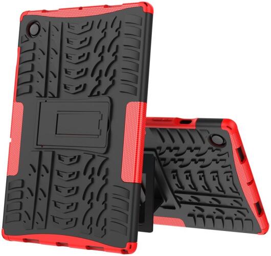 Samsung Galaxy Tab A8 Hoes Hybride Back Cover met Kickstand Rood afbeelding 8