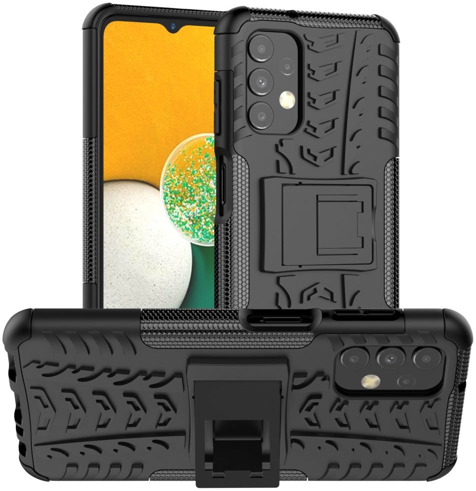 Samsung Galaxy A13 4G Hoesje Hybride Back Cover met Kickstand Zwart afbeelding 1