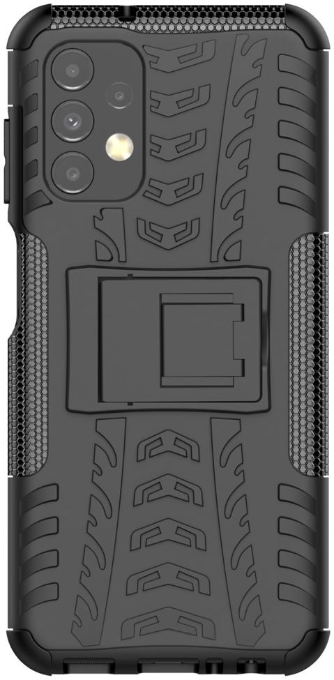 Samsung Galaxy A13 4G Hoesje Hybride Back Cover met Kickstand Zwart afbeelding 3
