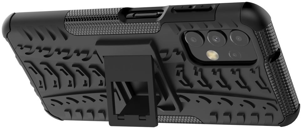 Samsung Galaxy A13 4G Hoesje Hybride Back Cover met Kickstand Zwart afbeelding 4
