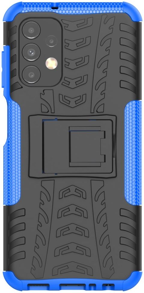 Samsung Galaxy A13 4G Hoesje Hybride Back Cover met Kickstand Blauw afbeelding 3