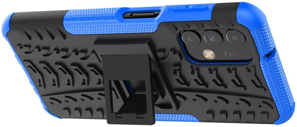 Samsung Galaxy A13 4G Hoesje Hybride Back Cover met Kickstand Blauw afbeelding 4