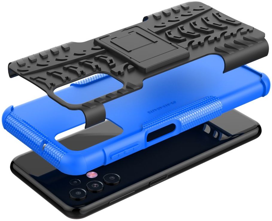 Samsung Galaxy A13 4G Hoesje Hybride Back Cover met Kickstand Blauw afbeelding 6