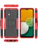 Samsung Galaxy A13 4G Hoesje Hybride Back Cover met Kickstand Rood