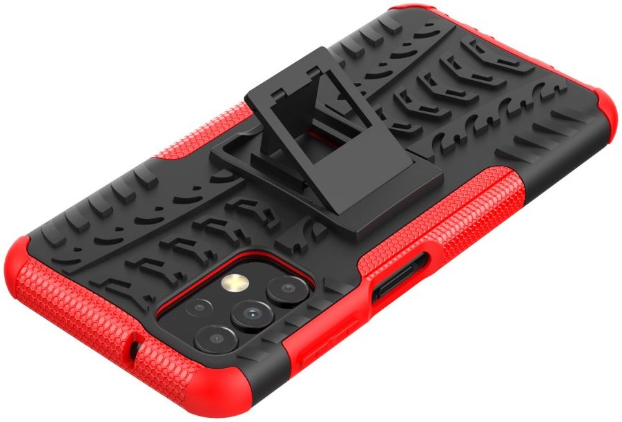 Samsung Galaxy A13 4G Hoesje Hybride Back Cover met Kickstand Rood afbeelding 5