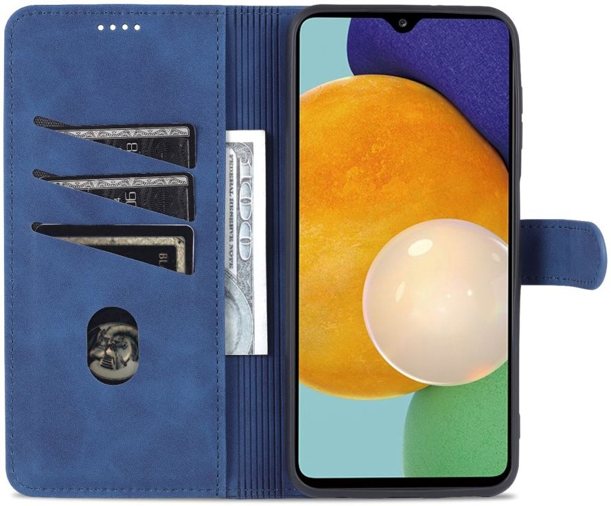 AZNS Samsung Galaxy A13 4G Hoesje Book Case Kunstleer Blauw afbeelding 1